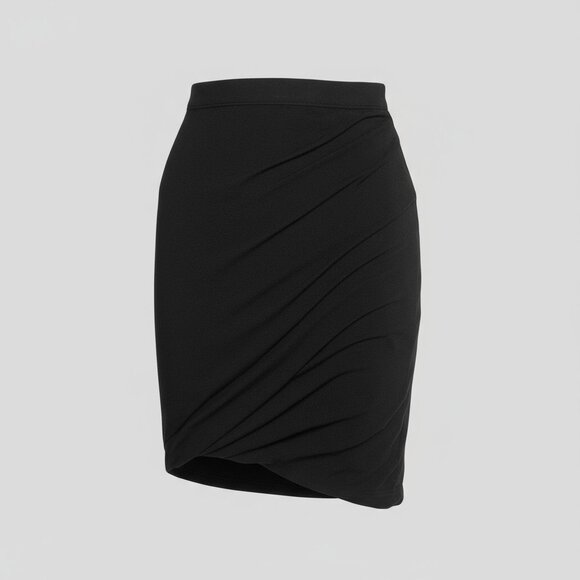T by Alexander Wang Black Modal Ruched Twist Bubble Skirt | Stretch Pull-On | M - Picture 6 of 6
